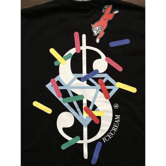 ICECREAM Dollar and Cents SS Tee 411-2204 Black 2021 BBC Brand New Size XL - Picture 5 of 10